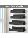 4-Pack Black Magnetic Spice Rack for Fridge or Oven Kitchen Storage