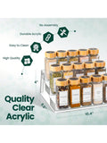 2-Pack Clear 3-Tier Acrylic Spice Rack for Cabinets and Condiments
