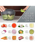 500ml Manual Food Processor Hand-Pull String Portable Grey