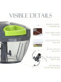 500ml Manual Food Processor Hand-Pull String Portable Grey