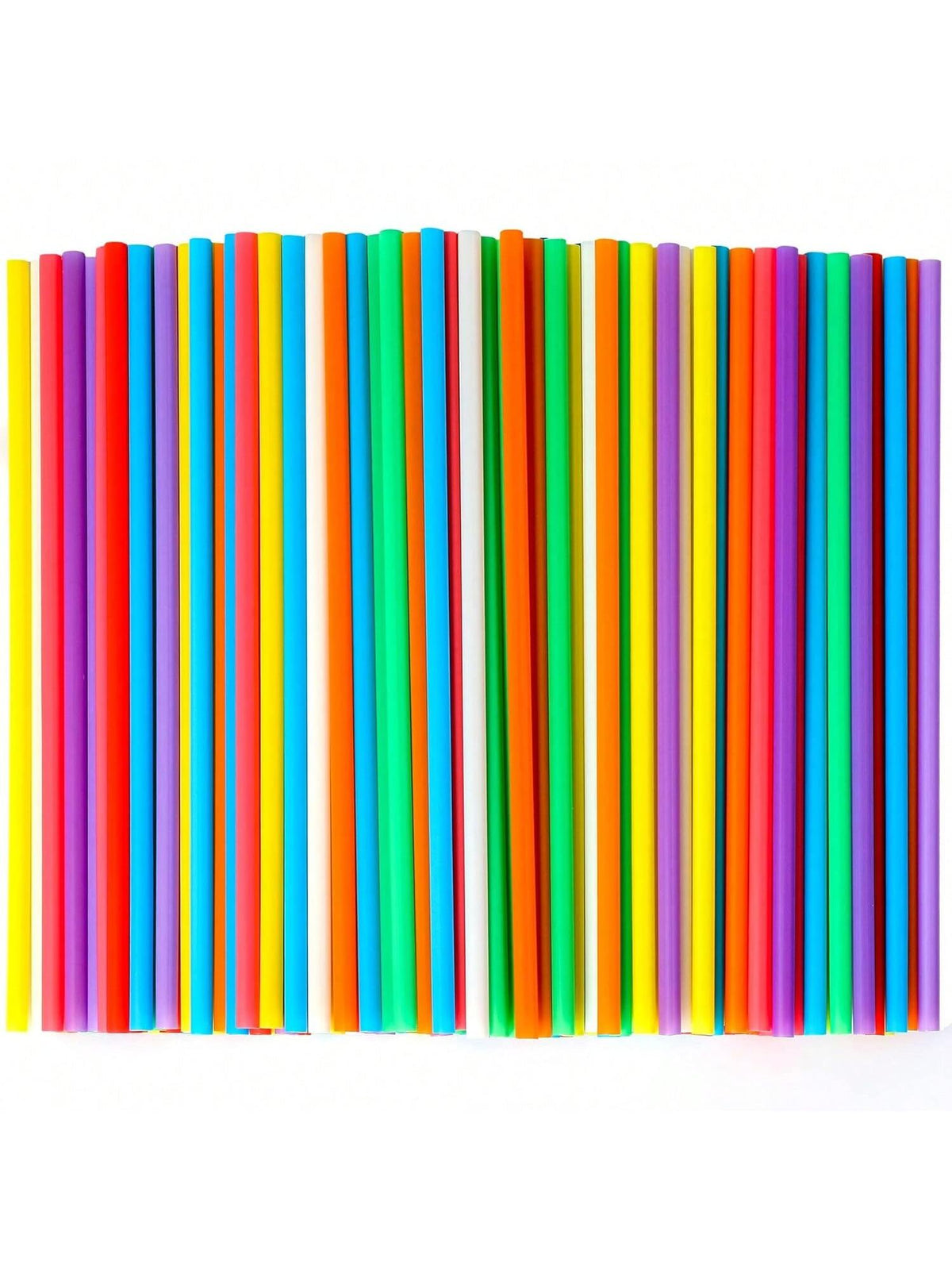 500 Colorful Disposable Plastic Straws 0.23in x 8.26in in 8 Colors