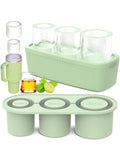 3-Pack Silicone Cylinder Ice Cube Trays with Lids for Whiskey and Cocktails