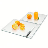 Tempered Glass Cutting Boards Set 12x16 & 12x8 Heat Resistant Non-Slip
