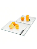 Tempered Glass Cutting Boards Set 12x16 & 12x8 Heat Resistant Non-Slip