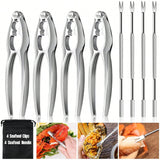 8-Piece Lobster Cracker and Picks Set Stainless Steel Crab Tools for Seafood and Nuts