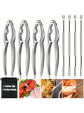 8-Piece Lobster Cracker and Picks Set Stainless Steel Crab Tools for Seafood and Nuts