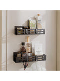 2-Pack Black Magnetic Spice Racks for Fridge & Cabinet Storage