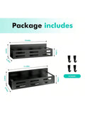 2-Pack Black Magnetic Spice Racks for Fridge & Cabinet Storage