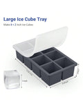Large 2in Silicone Ice Cube Trays for Whiskey & Cocktails, Perfect Slow-Melt Cubes