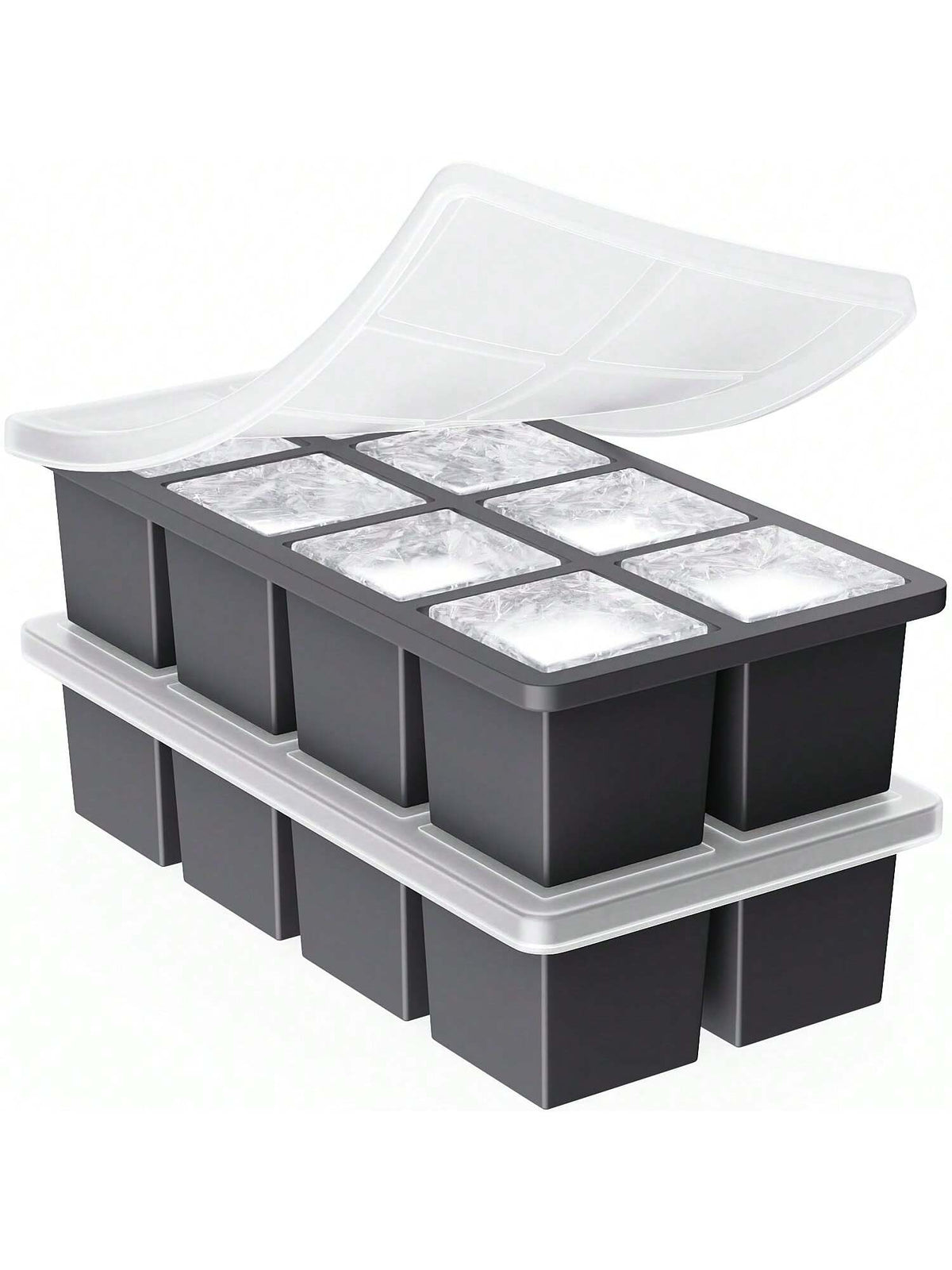 Large 2in Silicone Ice Cube Trays for Whiskey & Cocktails, Perfect Slow-Melt Cubes