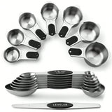 15pc Magnetic Stainless Steel Measuring Cups & Spoons with Leveler
