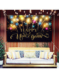 Extra-Large Happy New Year 2026 Fabric Banner for Party and Photo Booth 73x43 Inch