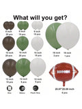 133PCS Football Balloon Garland Kit with Sage, White, Brown & Foil Balloons