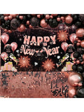Pink 2026 Happy New Year Banner with Fireworks Design 70.8x43.3in for Party Decor