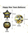 Happy New Year Balloon Set with Disco Balloons and 2026 NYE Decor