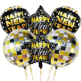 Happy New Year Balloon Set with Disco Balloons and 2026 NYE Decor