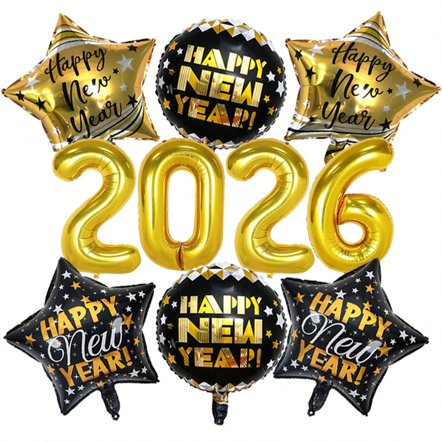 16 Inch Gold 2026 Number Foil Balloon for New Year Party
