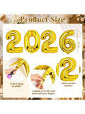 2026 Black And Gold Balloon Garland Arch Kit With 2026 Number Balloons For New Year's Eve, Back To School, Graduation, And Anniversary Decorations-