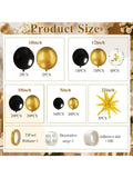 2026 Black And Gold Balloon Garland Arch Kit With 2026 Number Balloons For New Year's Eve, Back To School, Graduation, And Anniversary Decorations-