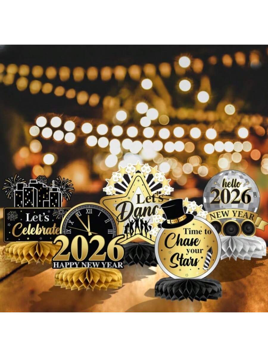 12pcs New Year's Eve Table Centerpieces for 2026 NYE Party Decorations