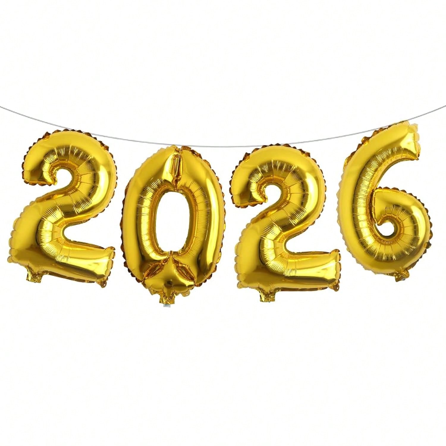 16 Inch Gold 2026 Foil Balloons for New Year, Anniversary, and Graduation Decor