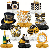 Happy New Year Party Bundle with Honeycomb Centerpieces & Table Toppers for NYE