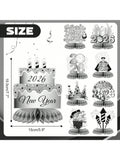 9pcs 2026 New Year Silver Honeycomb Centerpieces for NYE Table & Party Decor