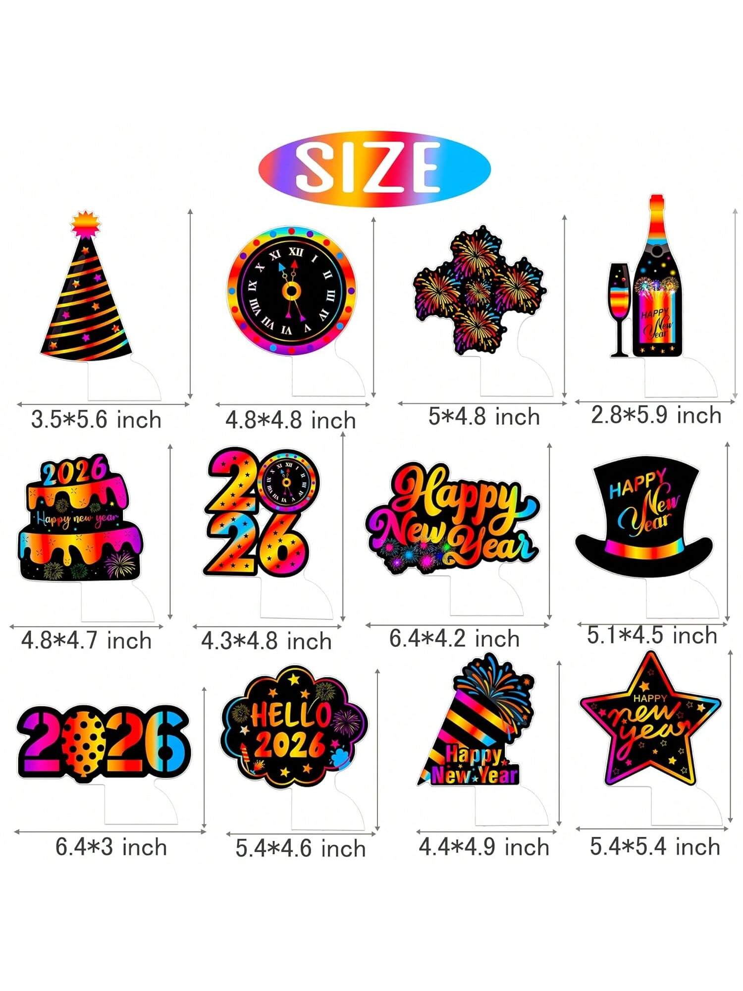 12pcs Happy New Year Honeycomb Centerpieces Hello 2026 for NYE Table Decor