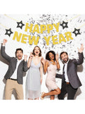 Gold Glitter Happy New Year 2026 Banner Holiday Party Celebration Decor