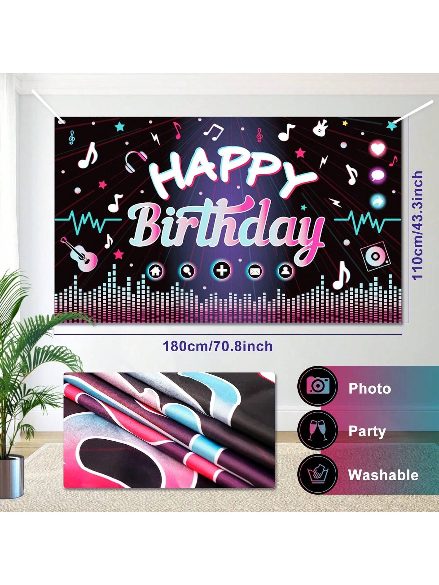 130 Pcs  Birthday Decorations, Music & Party Supplies, Balloons & Arch For Celebration