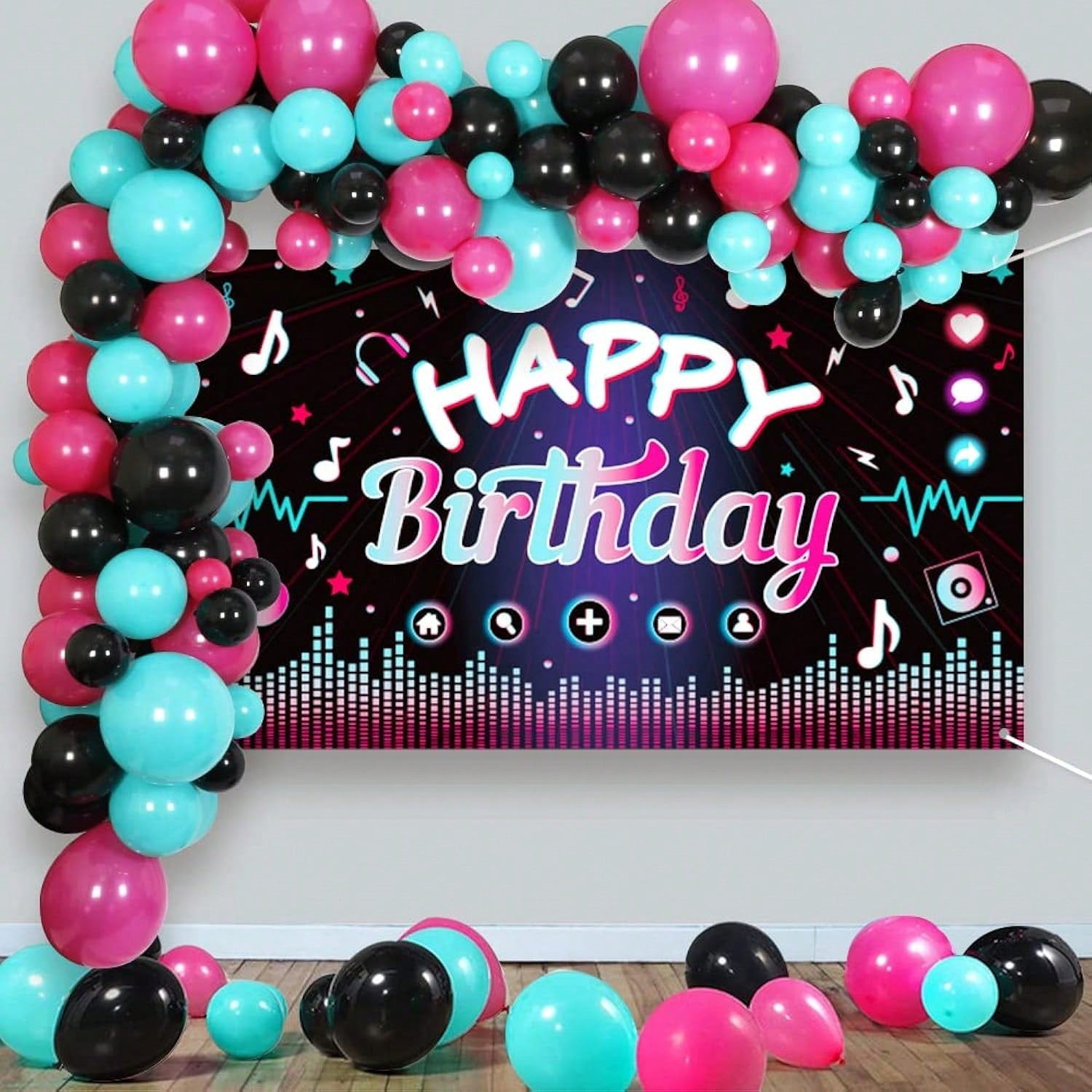 130 Pcs  Birthday Decorations, Music & Party Supplies, Balloons & Arch For Celebration