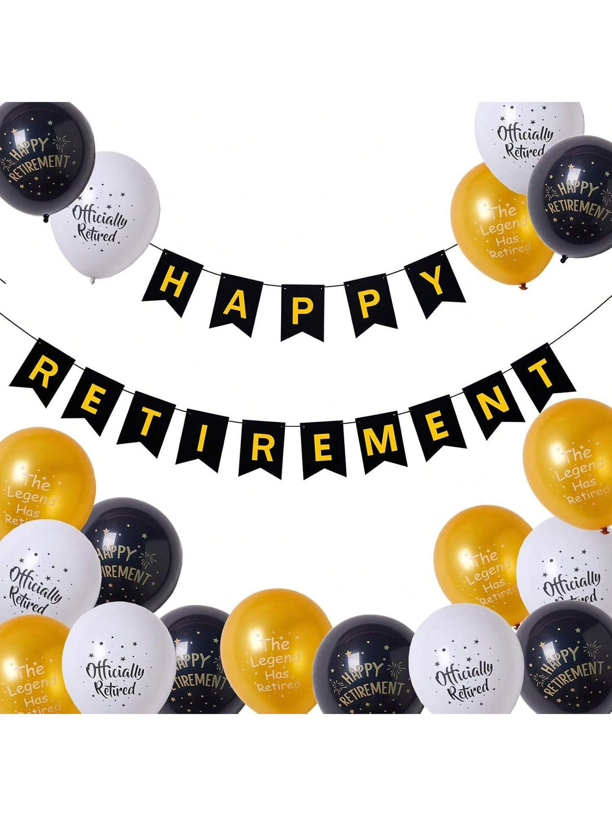 20pcs Happy Retirement Party Decorations Banner & Balloons for Farewell Party