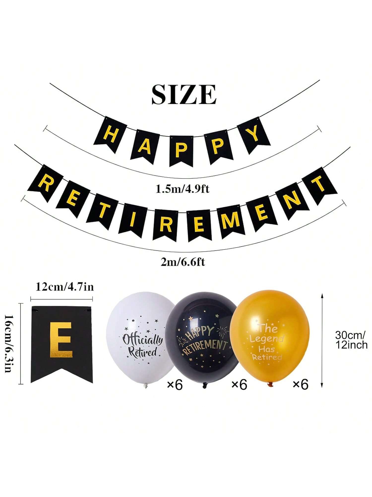 20pcs Happy Retirement Party Decorations Banner & Balloons for Farewell Party