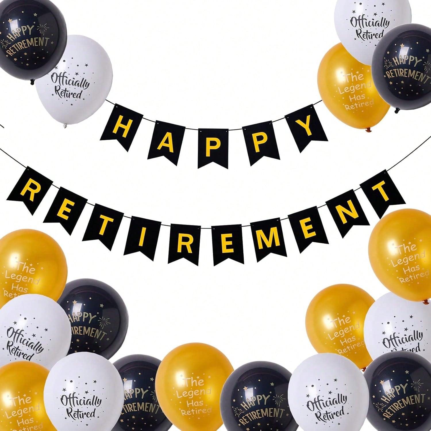 20pcs Happy Retirement Party Decorations Banner & Balloons for Farewell Party