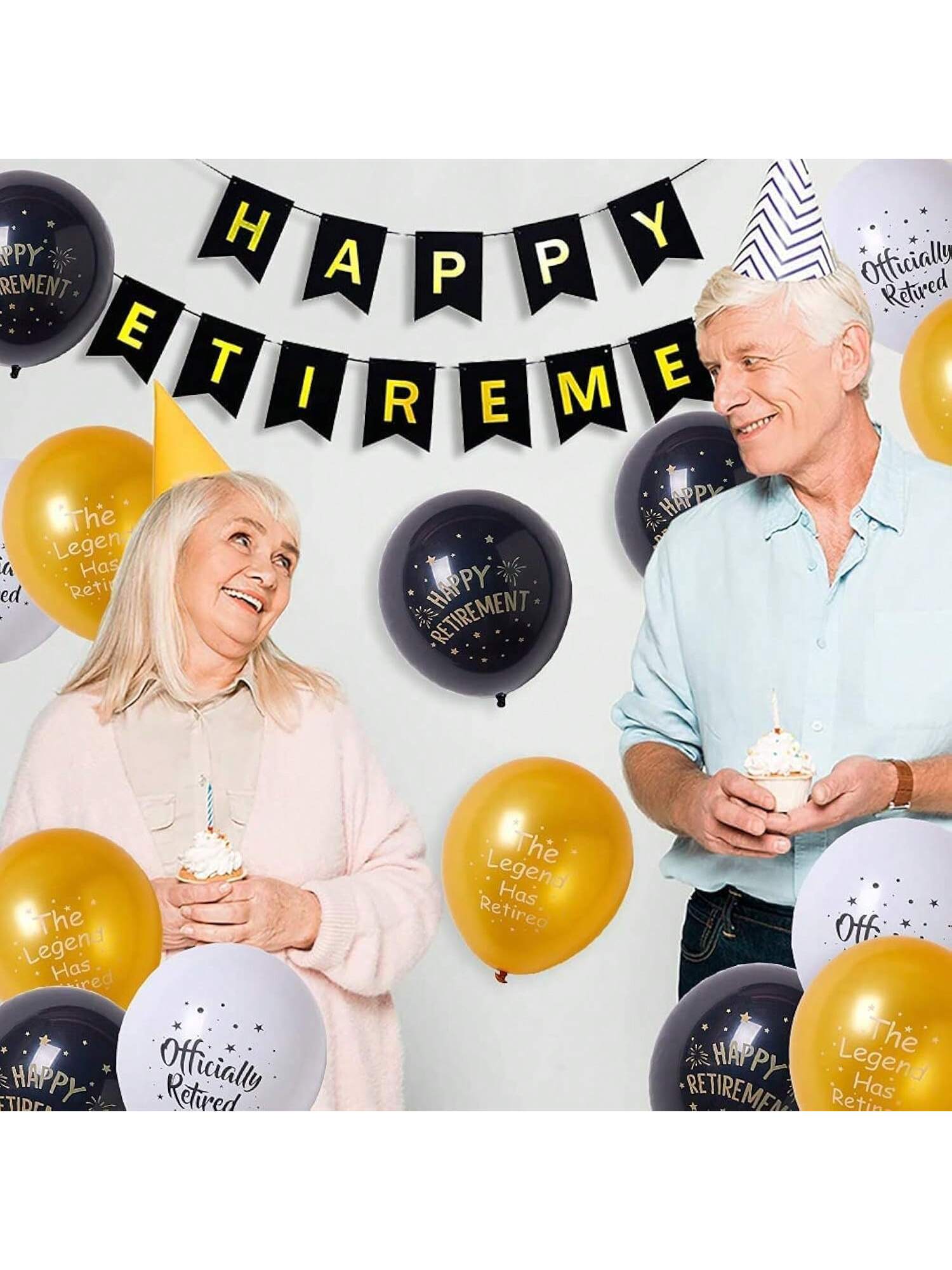 20pcs Happy Retirement Party Decorations Banner & Balloons for Farewell Party