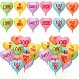 30Pc Valentine Heart Foil Balloons XOXO Be Mine Pink Love Decor