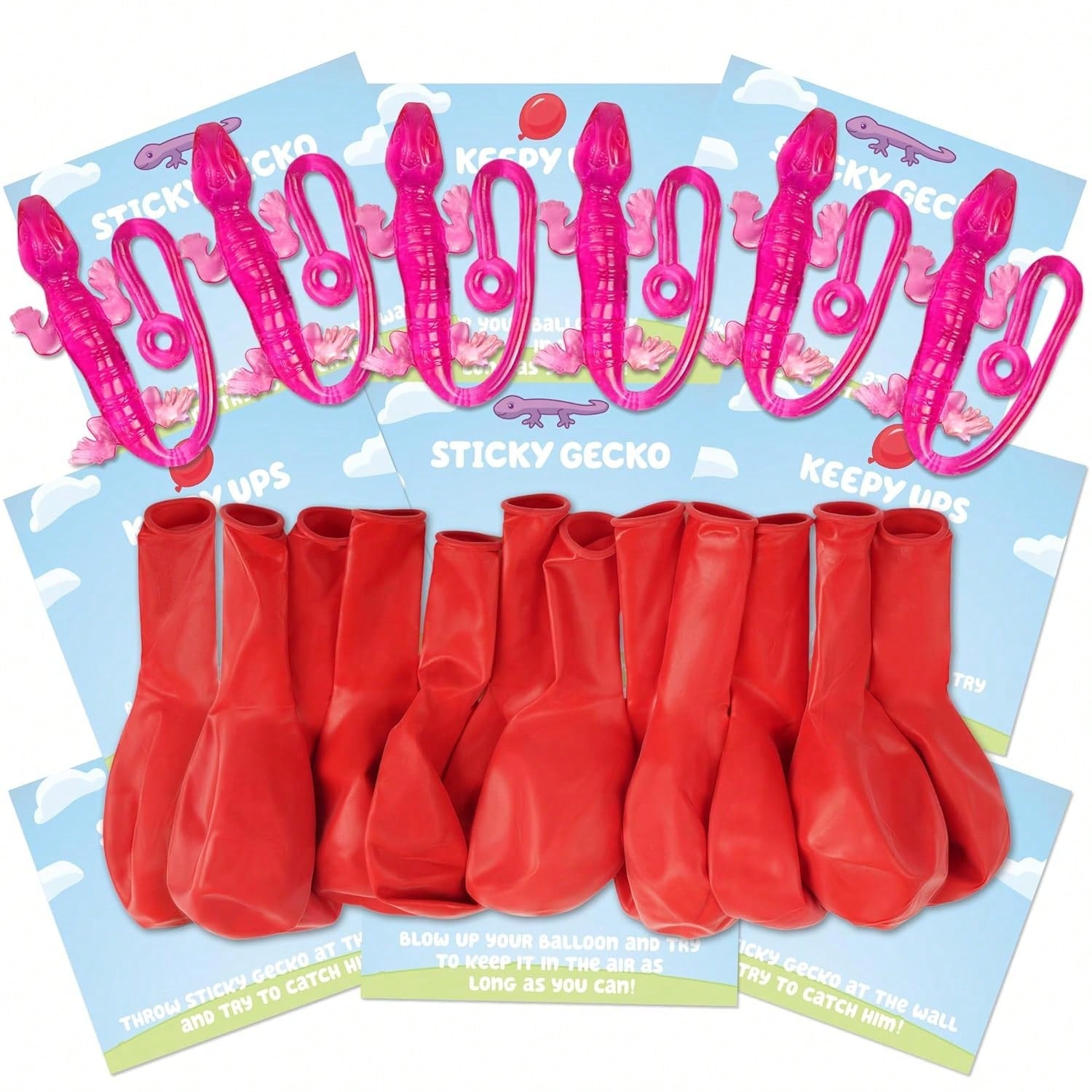 36Pc Sticky Gecko Balloon Party Favors Blue Paw Dog Birthday Games