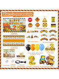 139PCS Construction Birthday Party Decor Dump Truck Set Boys Party Supplies