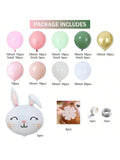 145PCS Pastel Easter Balloon Garland with Bunny Foil for Spring Party Decor