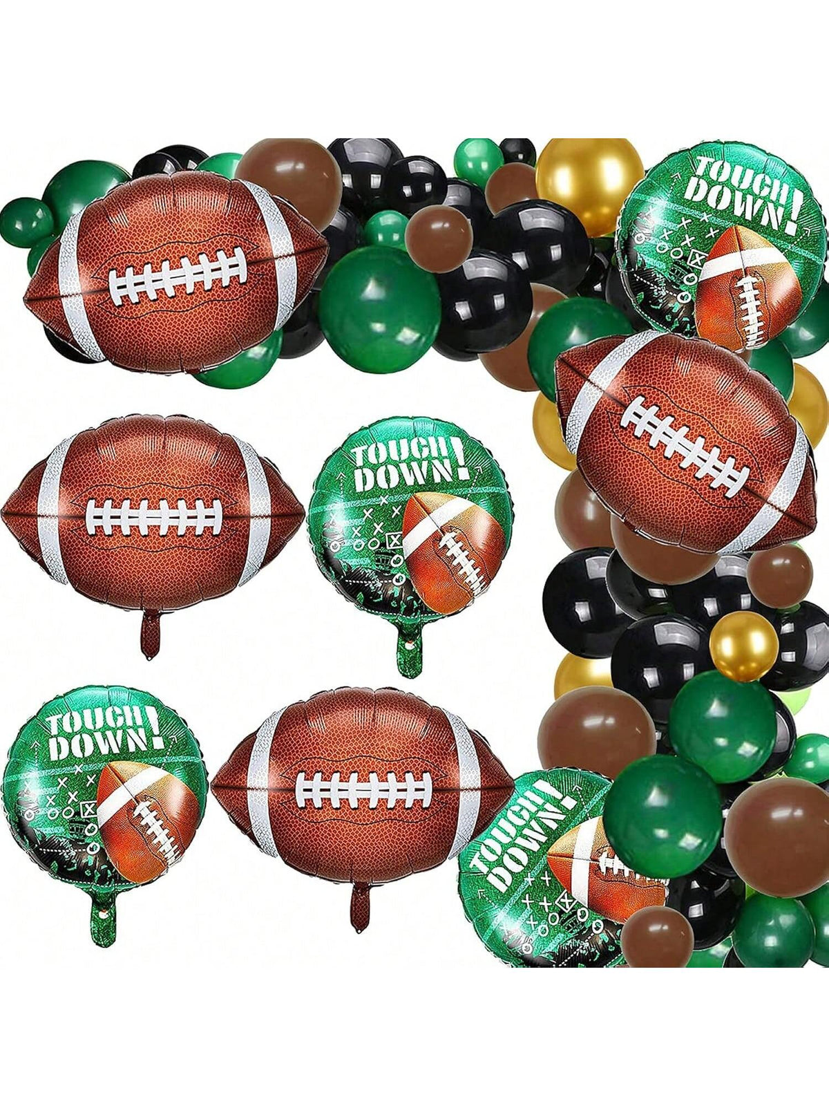 104pcs Football Party Balloon Garland Green and Gold Sports Decor