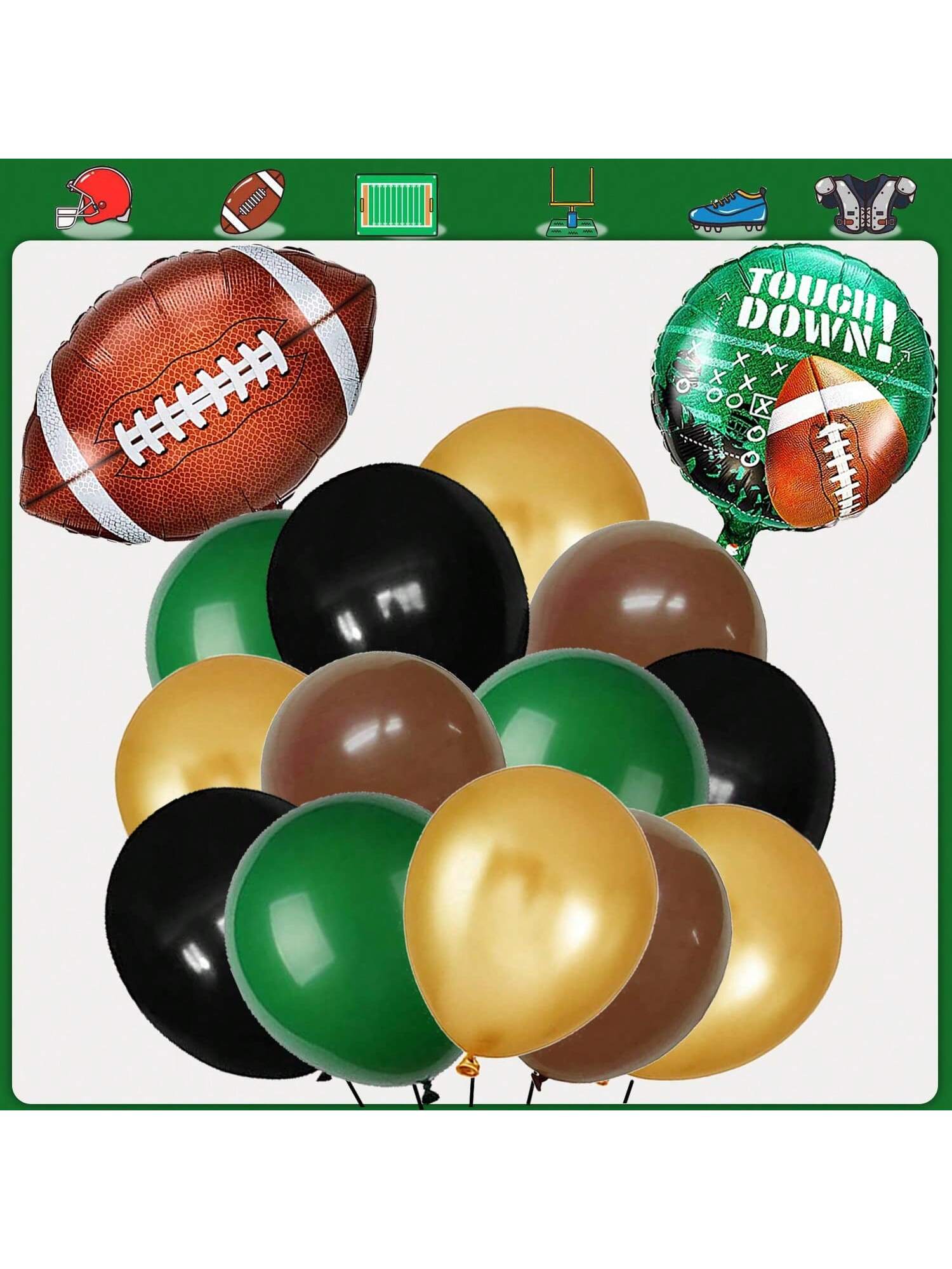 104pcs Football Party Balloon Garland Green and Gold Sports Decor