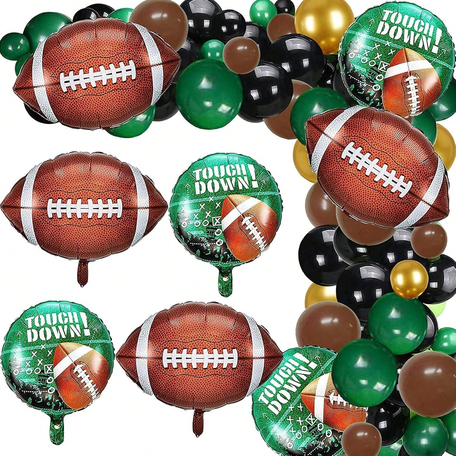 104pcs Football Party Balloon Garland Green and Gold Sports Decor