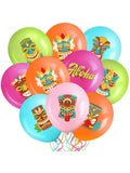 45pcs Hawaiian Tiki Balloons Kit 12 Inch Tropical Luau Party Decorations