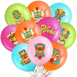 45pcs Hawaiian Tiki Balloons Kit 12 Inch Tropical Luau Party Decorations