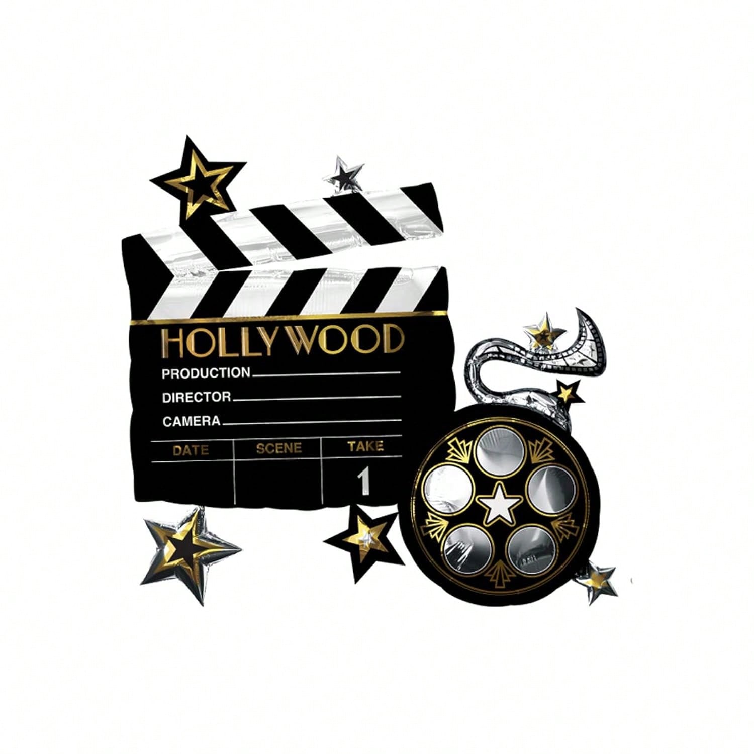 Holly-Wood Film Clapboard 30in Foil Balloon Movie Birthday Party Decor