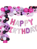 Kawaii Kumi Birthday Balloon Kit Black & Pink Garland for Girls Party