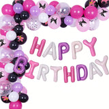 Kawaii Kumi Birthday Balloon Kit Black & Pink Garland for Girls Party