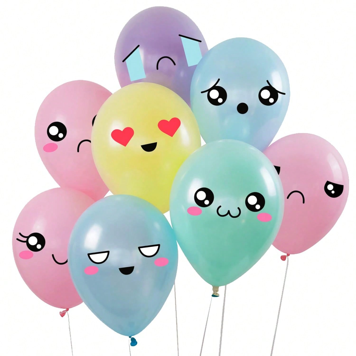 Kawaii Party Balloons50 Pack Of 12 Pastel Latex Balloons For Cute Anime Themed Birthday