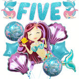 Mermaid 5th Birthday Party Decorations for Girls with Balloons and Supplies