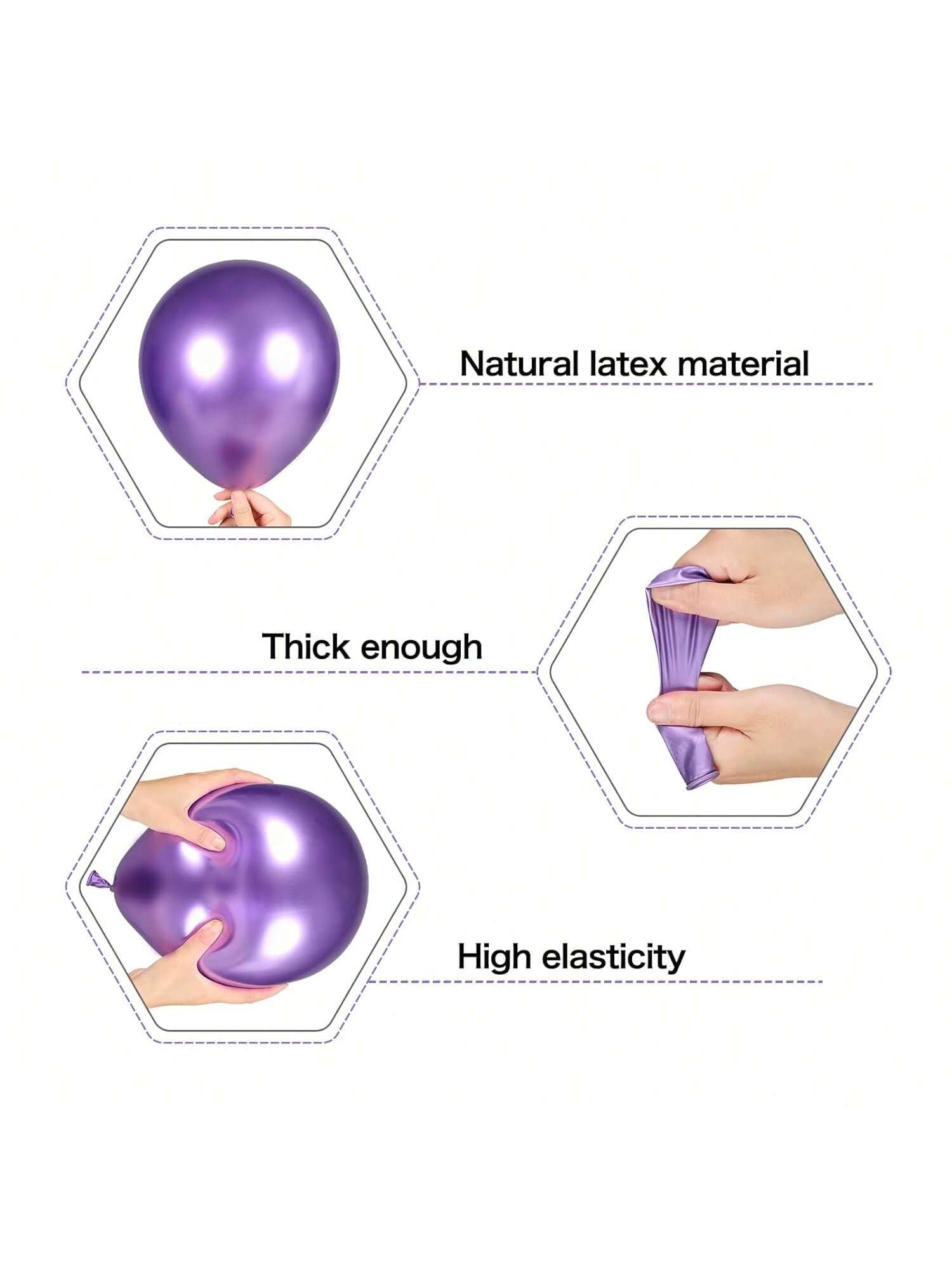 123pcs Metallic Balloon Arch Kit Purple Gold Black for Party & Celebration